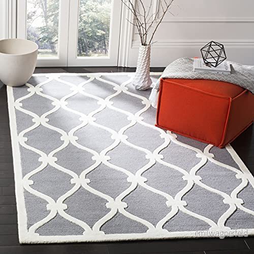 Safavieh Alfombra de área Hugo en Relieve, Color Gris Oscuro/Marfil, 121 x 182 cm 683726675877