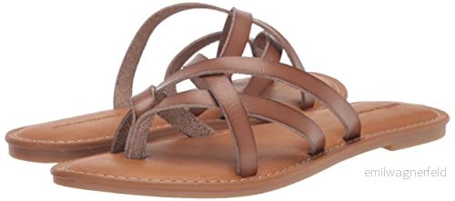 Amazon Essentials dam strappy Slide Flat Sandal, Svamp brun, 9.5 US Wide 196433170264
