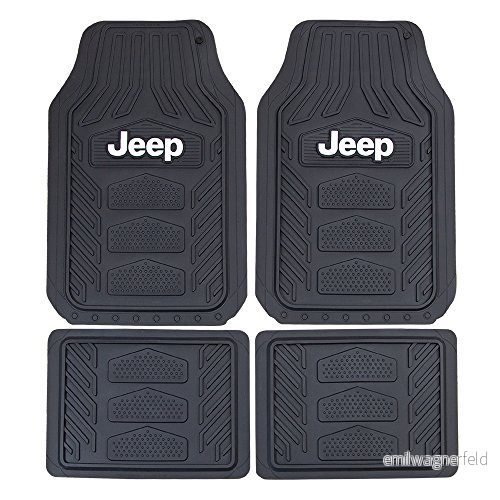 Plastic olor 001668R01 4 st JEEP Weather Pro kraftiga golvmattor i gummi, svart 81134116683
