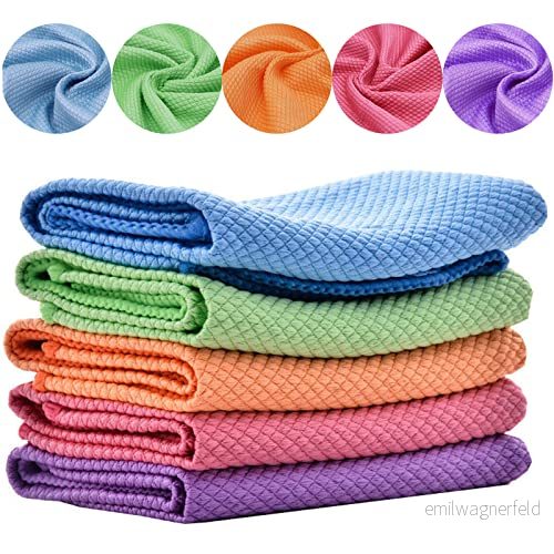 10 st. trasor, fiskfjällsmönster, YUTOU, återanvändbara, nanoskala, randfri, mirakel, rengöringstrasor, multifunktion, mikrofiber, för bil, kök, spegel, diskhanddukar, badrum (5 färger, 2 storlekar) 632770461813
