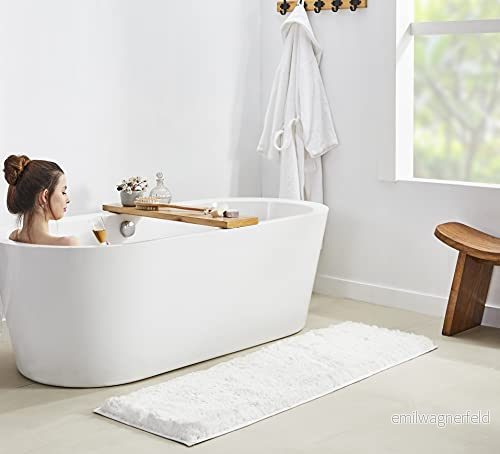 Penguin Home® Badmatta, 100% mikropolyester lugg, vit, 50 x 152 cm 5060544438849