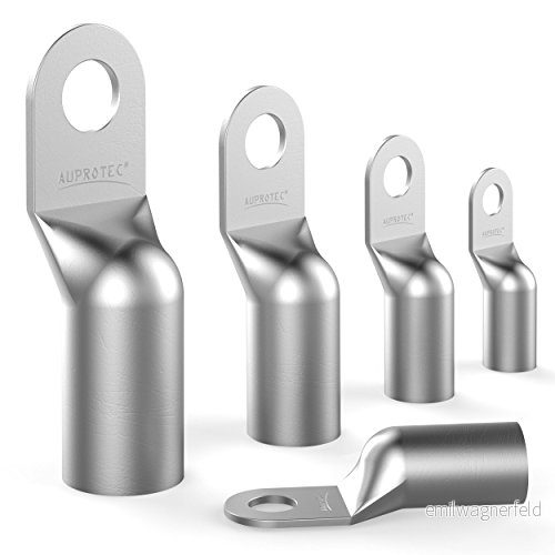 AUPROTEC Set med 10 rörformade kabelskor 50 mm², håldiameter M8, oisolerade förtennade koppar SC kabelkontakter 4251315639911