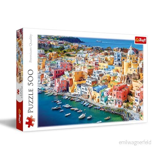 Trefl Procida, Kampanien, Italien pussel 500 bitar DIY läggspel med semesterlandskap, Kreativ underhållning, Lek, Klassiskt för vuxna och barn från 10 år 5900511374773