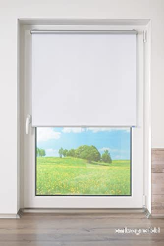 Springrollo/medium dragrulle med modern struktur tyg vit, 115 cm x 150 (B L) 4260685143959