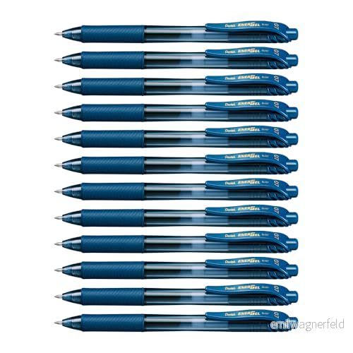 Pentel EnerGel X infällbar gelpenna marinblått bläck förpackning med 12 884851037763