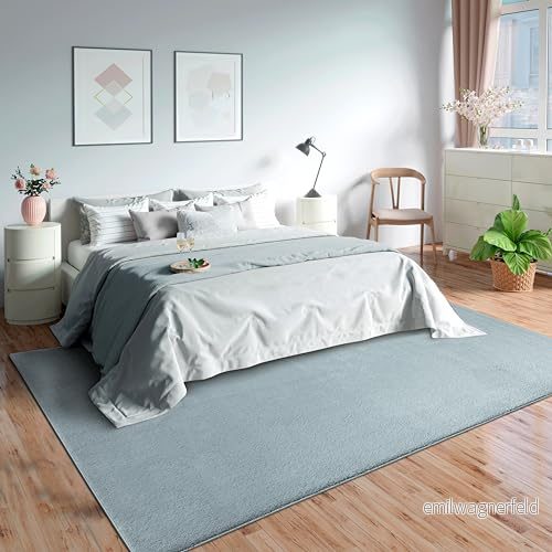 Mattor Mia's Olivia Matta för vardagsrum/sovrum tvättbar 120 cm rund, blå 4251901208460