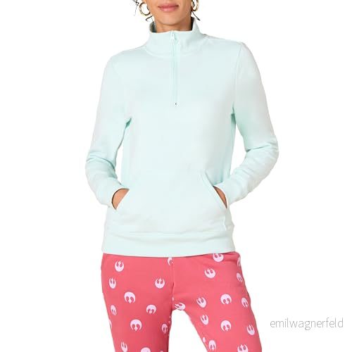 Amazon Essentials långärmad fleecetröja för kvinnor med kvartsblixtlås (finns i plusstorlek), aquablått, XX Large 194223385652