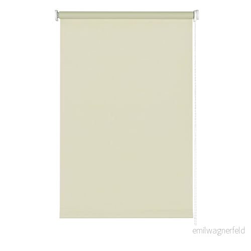 GARDINIA sidodragsrullgardin för fönster, Ljusogenomtränglig, Bländskydd, Montering med borrning, Mörkläggning, Creme, 150 x 180 cm (BxH) 4003018370451