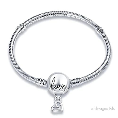 Armband Nytt 2022 MariaFonte kompatibel berlock Alla märken Kärlek Hjärta Kvinna Original Liknande Styvt Hängen Bas Tjejarmband Klämma Spärr Erbjudande Kedja Silver 925 Krok (Längd 19 cm) 804589402497