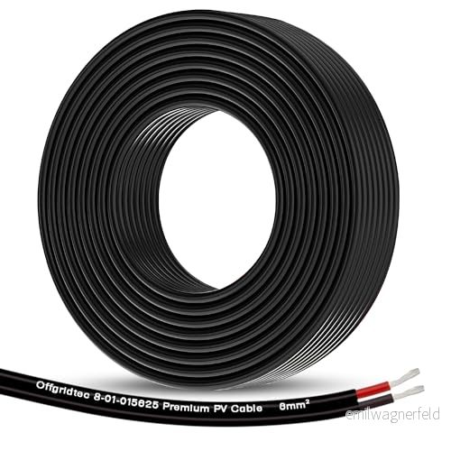 10 m Offgridtec solkabel 2 x 6 mm² PV1 F tvåtrådig svart 4262440561411
