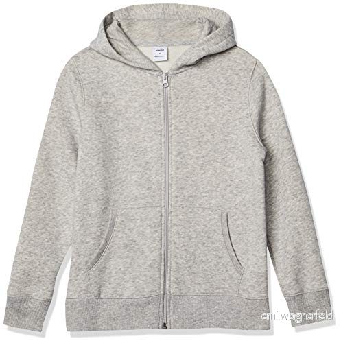 Amazon Essentials huvtröjor ljusgrå ljung tröja med dragkedja, liten, fleece 191770586396