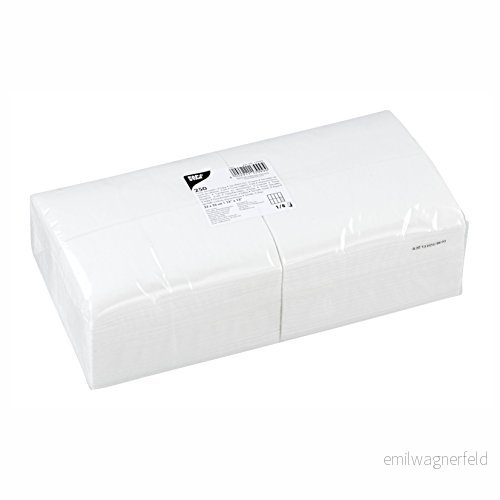 Papstar servetter/servetter, vita (250 styck), 33 x cm, 2 lager, 1/8 vikning, perfekt för gastronomi, hushåll eller fester, miljövänligt, FSC certifierat material, #1799 4002911179994