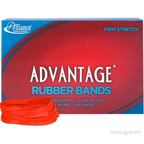 Alliance Gummi 96645 fördel gummiband storlek #64, 0,5 kg Lådan innehåller cirka 320 band (3 1/2 tum x 1/4 tum, röd) 71815966454
