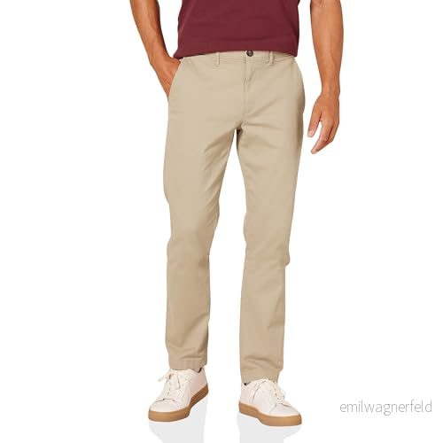 Amazon Essentials mäns slim fit casual stretch chino byxa, kakibrun, 42 B x 32 L 191770607572