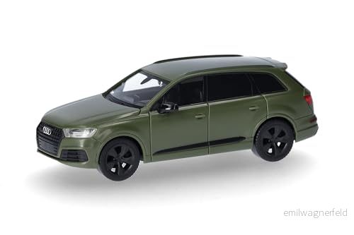 Herpa Audi Q7 med tonade rutor, olivgrön, skala 1:87, tysk modell, samlarobjekt, plastfigur 4013150353748