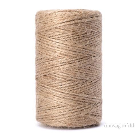 GARDENIX 150 m jutesnöre av naturfiber, 1,5 mm 100% biologiskt nedbrytbar för pyssel, som dekoration, presentförpackning, naturfiber paketsnöre trädgård (150 längd, tjocklek) 5904506205806