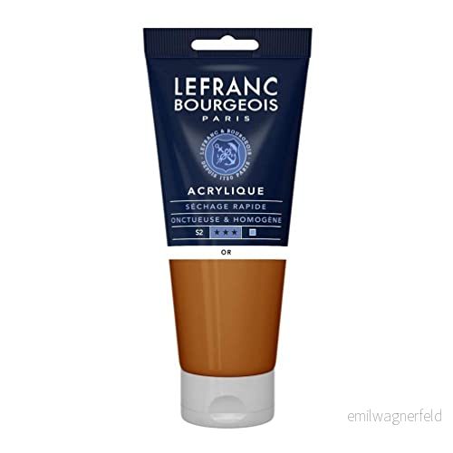 Lefranc & Bourgeois 300366 fin akrylfärg, 200 ml rör, högpigmenterad, bra täckning, krämig homogen textur, guld 3013643003663