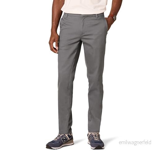 Amazon Essentials Herr Slim Fit Skrynkelbeständig platt framsida, stretch Chino byxa, kol, 36 B x 32 L 196433818746
