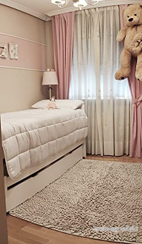 Ottoman Shaggy Matta, Bomull, Vit, 120 x 180 cm 8435631102434