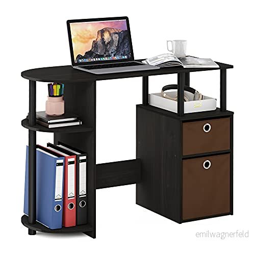 Furinno JAYA Förenklat datorskrivbord med lådor, espresso 816718020380