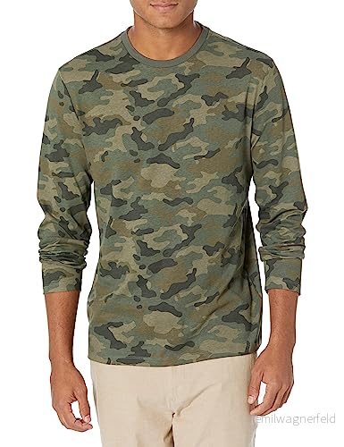 Amazon Essentials Men's Långärmad T-shirt med smal passform, Grön Kamouflage, S 191770681275