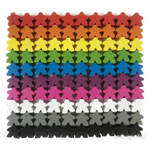 APOSTROPHE Games 100 trä Meeples familjespel tillbehör flerfärgade brädspelstoken idealiska för sortering, räkning, klassrum, reservdelar 650270093785