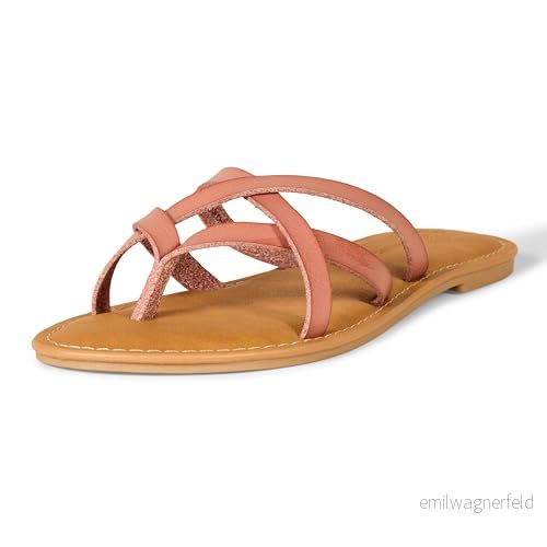 Amazon Essentials dam strappy Slide Flat Sandal, Dammig ros, 39 EU bred 196433169183