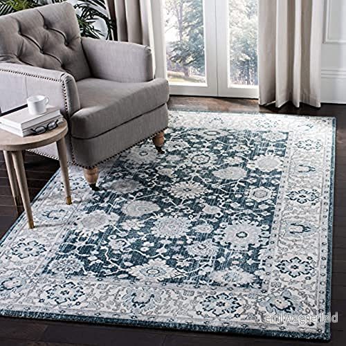 SAFAVIEH Traditionell matta för vardagsrum, matsal, sovrum Isabella kollektion, kort lugg, i grått och blått, 160 x 229 cm 889048824485