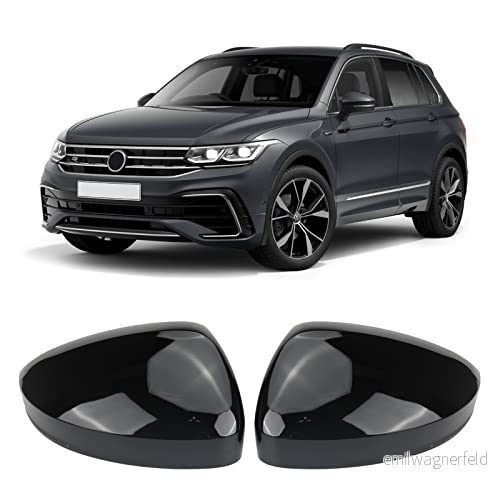 1 par bilspegelkåpor utvändiga speglar ersättning för VW Tiguan MK2 20172020, backspegelkåpa backspegelkåpa, sidospegelskydd, yttre spegelskydd, glänsande ytterspegelskydd 770651557771