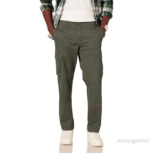 Amazon Essentials Men's Stretchiga cargobyxor med rak passform (finns i Big & Tall), Olivgrön, 32W / 32L 191770916155