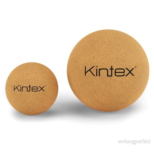 Kintex Fasciaboll av kork, 5 cm eller 8 cm, massageboll för självmassage, egenmassage, regenerering efter sport, korkboll, fasciakula (8 cm) 4260310412320