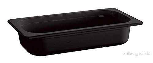 APS 84310 ECOLINE GN 1/4 melamin behållare med förankring på kanten, 26, 5 x 16, 2 10 cm 1,9 ll. svart 4004133843103