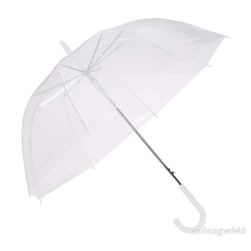 Amazon Basics runt kupolformat paraply, transparent, medium 840095884488