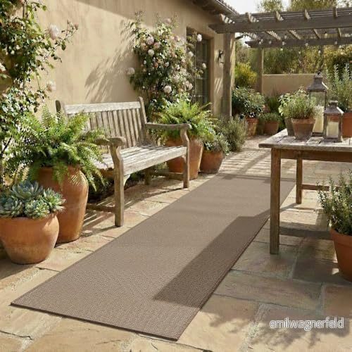 matta sovrum utomhus slät ockrafärgad terrassmatta köksmatta lång hallmatta vardagsrumsmatta entrématta mattor 60 x 120 cm 8436592397419