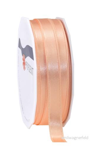 Gåva presentband, polyester, aprikos orange, 25 m x 10 mm 4009236112743