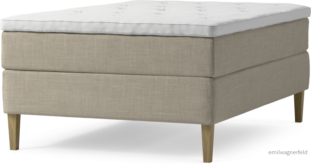 Delux Dream Kontinentalsäng, enkelsäng 140 cm med bäddmadrass och sängben ntGej