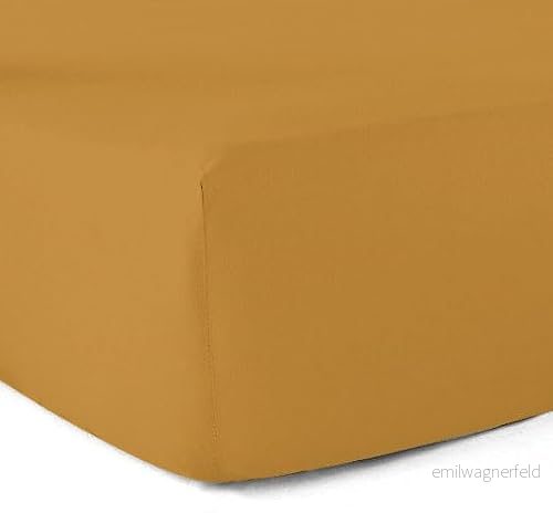 100% bomull, 57 trådar, saffran, 160 x 200 cm, 30 cm lock, 3760189046509