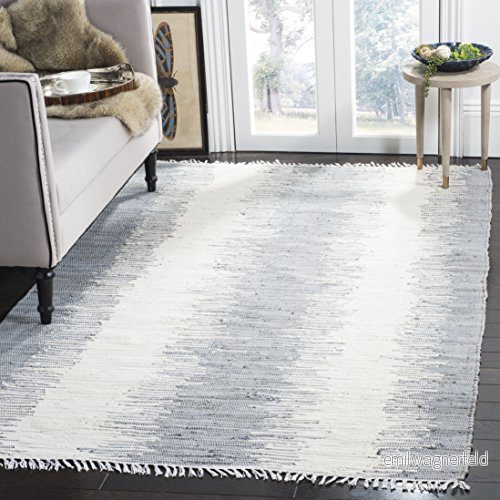 Safavieh modern platt vävd rektangulär matta, Montauk kollektion, MTK751, i grått, 152 x 244 cm för vardagsrum, sovrum eller valfritt inomhusutrymme 683726350569