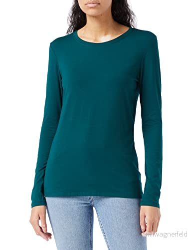 Amazon Essentials Women's Långärmad T shirt med rund hals klassisk passform (finns i plusstorlek), Mörkgrön, XS 195111740362