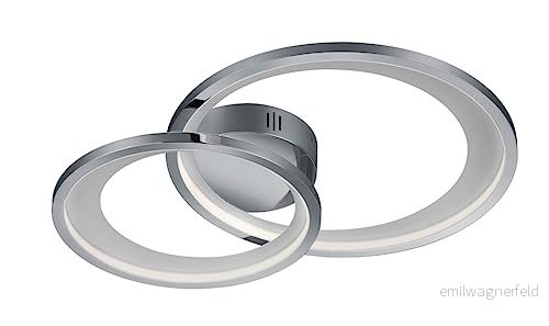 TRIO, Taklampa, Granada inkl. 1 x LED, SMD, 29,0 watt, 3 000K, 2650 Lm. Kropp: Metall, krom L: 59,0 cm, 43,0 H: 8,5 cm justerbar med strömbrytare, IP20 4017807433333