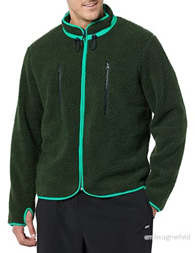 Amazon Essentials herr teddy fleece hel dragkedja jacka, mörkgrön, X Large 192912389783
