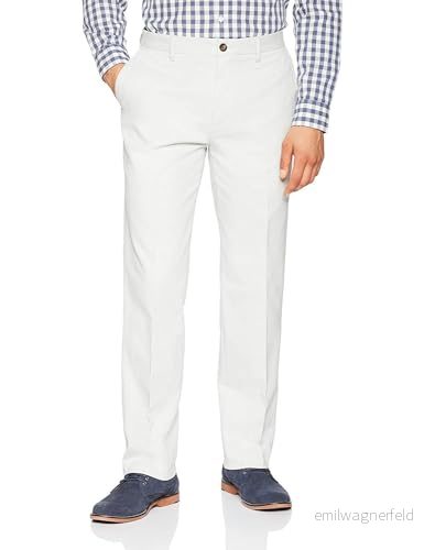 Amazon Essentials herr Classic Fit skrynkelbeständig platt framsida chinos byxa (finns i stor och hög), silver, 34 B x 30 L 191770234648