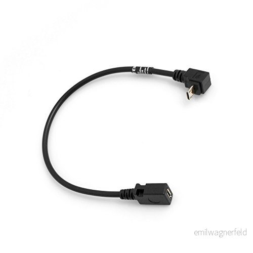 System S Micro USB 90 uppåtvinkel till mikro adapter kabel datakabel laddningskabel förlängning 27 cm 4250822907711