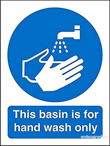 Seco This Basin Is For Hand Wash skylt, 150 mm x 200 självhäftande vinyl 5032138259086