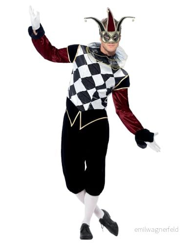 Gothic Venetian Harlequin Costume, Black (L) 5020570027349